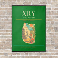 Thumbnail for Jerez Airport XRY vertical canvas print - framed - green background