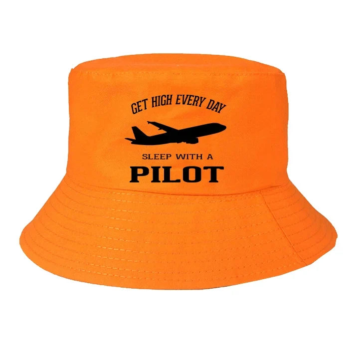 Get High Every Day Sleep With A Pilot summer hat - orange