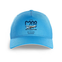 Thumbnail for Cessna 208 Caravan design on light blue printed hat
