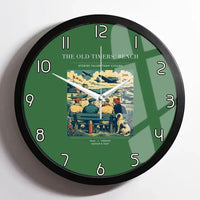Thumbnail for VINTAGE G4140 - The Old Timers' Bench - Designed Wall Clocks design on green framed