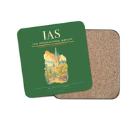 Thumbnail for Iași International Airport (IAS) design on green 1 piece coaster