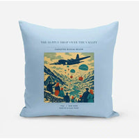 Thumbnail for VINTAGE G4512 - The Supply Drop Over The Valley - Designed Pillows design on lightblue
