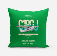 Thumbnail for Cessna 180J Skywagon design on green pillow