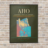 Thumbnail for Alghero–Fertilia Airport AHO - Canvas Framed - Green Army