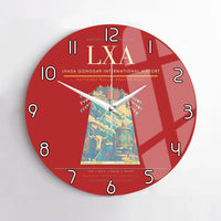 Thumbnail for Lhasa Gonggar International Airport (LXA) design on red no frame wall clock