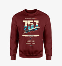 Thumbnail for Boeing 757-300 design on wine red sweatshirt