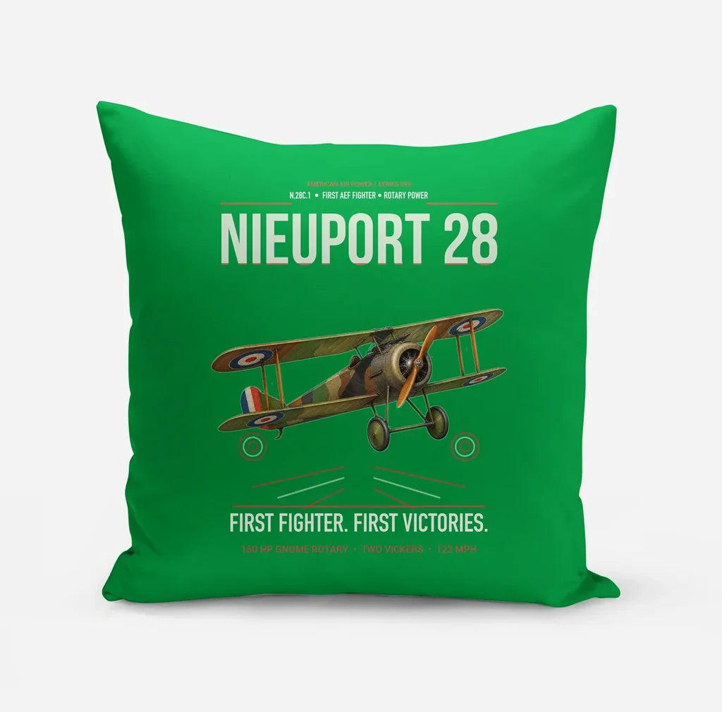 Nieuport 28C.1 design on green pillow