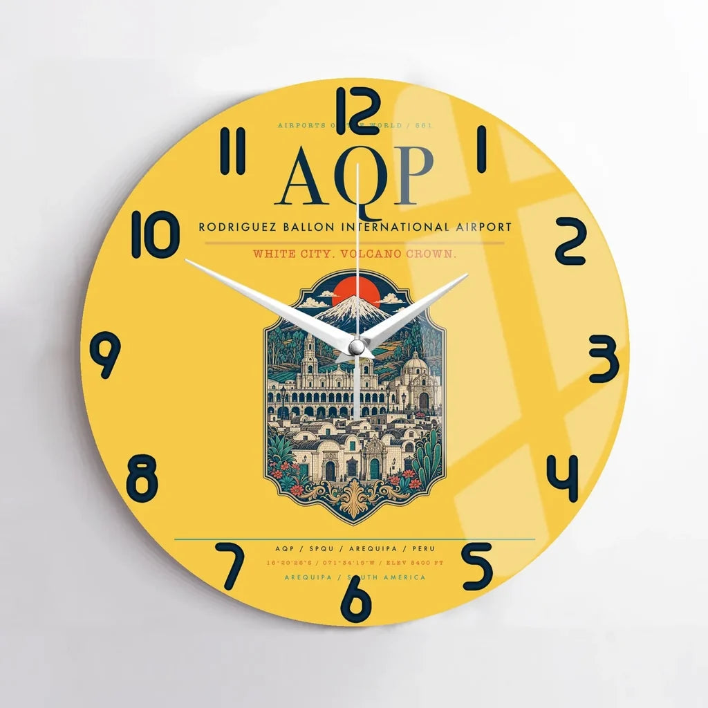 Rodriguez Ballon International Airport AQP Wall-Clock No-Frame - Yellow