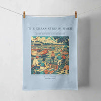 Thumbnail for VINTAGE G4142 - The Grass Strip Summer - Designed Towels design on lightblue