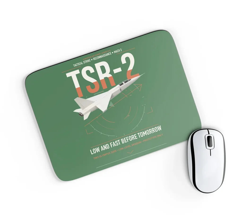 BAC TSR-2 design on green rectangle mouse pad