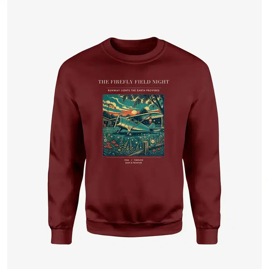 VINTAGE G4400 - The Firefly Field Night - Designed Sweatshirts design on winered