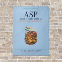 Thumbnail for Alice Springs Airport ASP vertical canvas print - no frame - light blue background