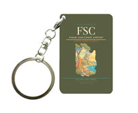 Thumbnail for Figari Sud-Corse Airport (FSC) design on green army key chain
