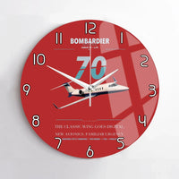 Thumbnail for Bombardier Learjet 70 design on red no frame wall clock