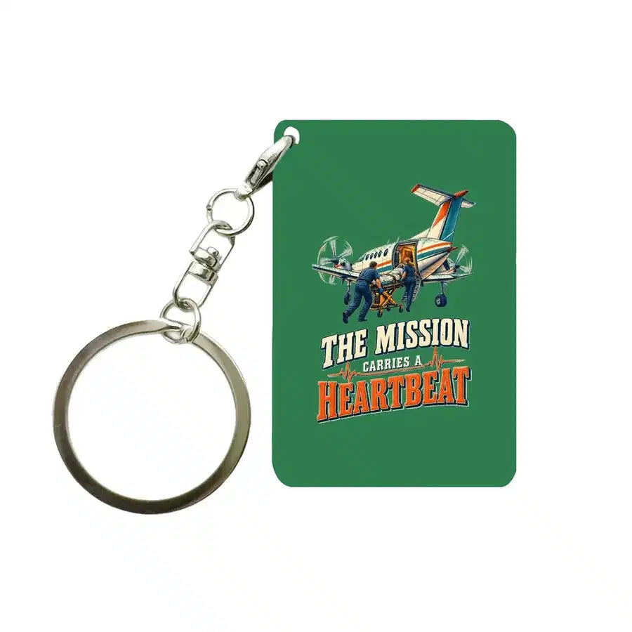 SIGNAL 628 - The Mission Carries A Heartbeat - Key Chain design on green key chain