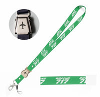 Thumbnail for Boeing 717 & Text seat belt lanyard - green