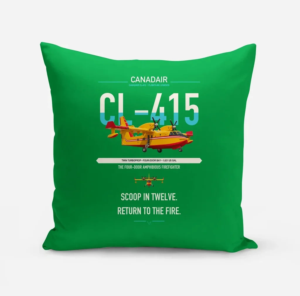 Canadair CL-415 design on green pillow
