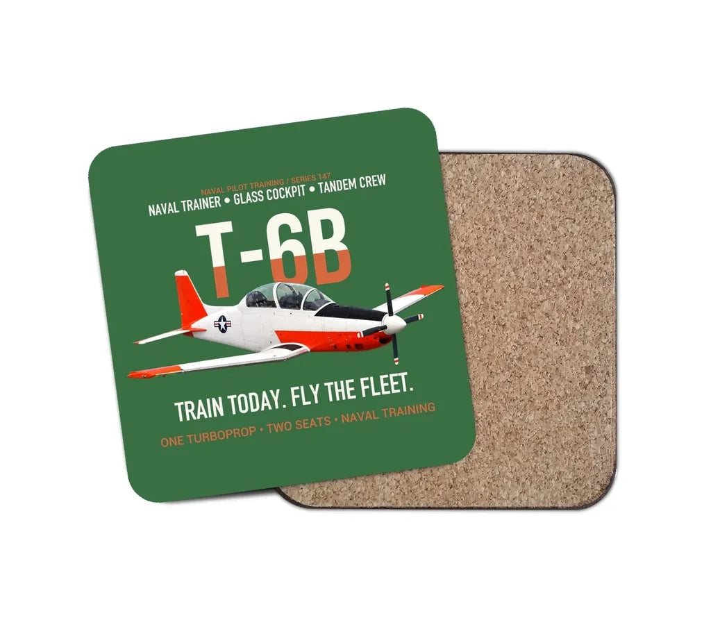 T-6B Texan II Naval Aviator Training design on green 1 piece coaster