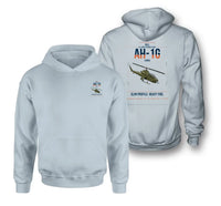 Thumbnail for Bell AH-1G Cobra design on light blue double-side hoodie, double-side print