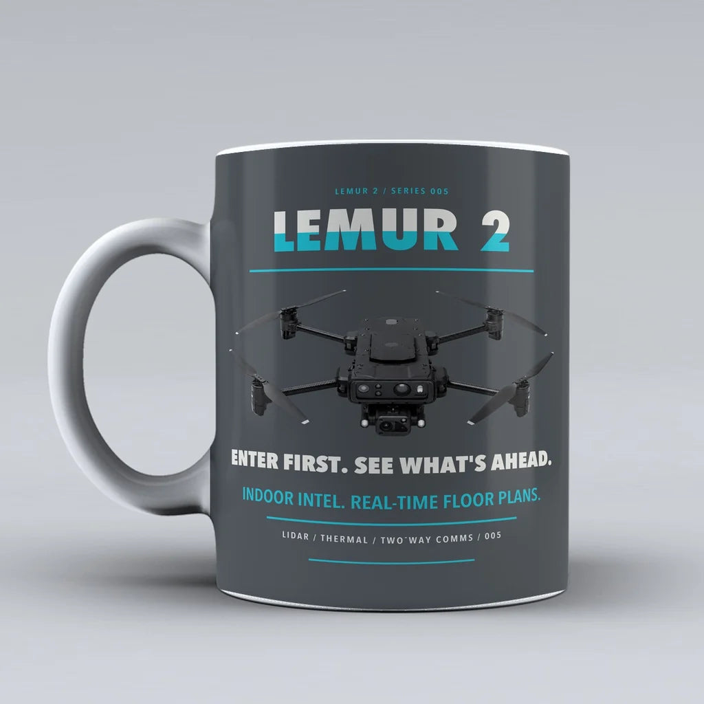 LEMUR 2 Mug design on gray brinc