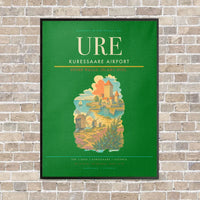 Thumbnail for Kuressaare Airport URE vertical canvas print - framed - green background