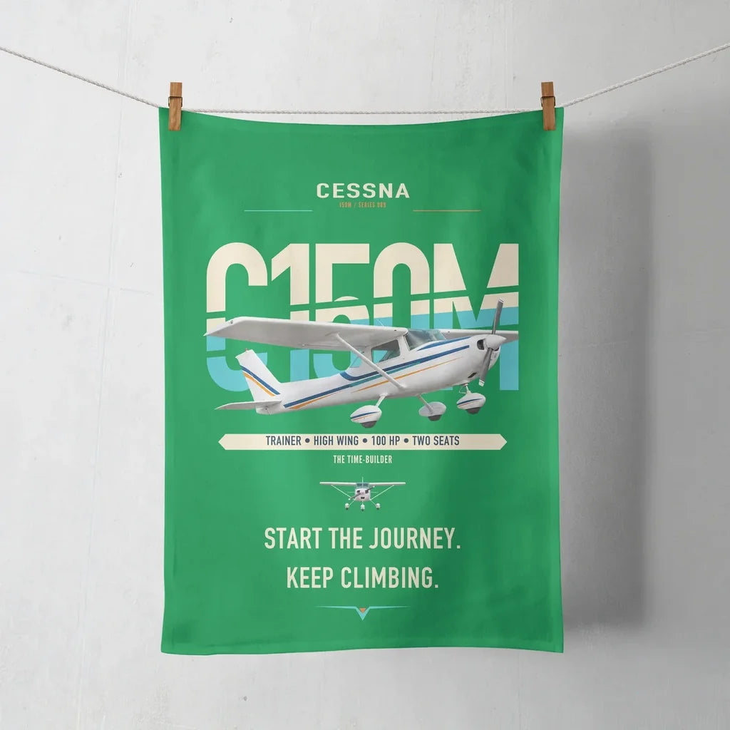 Cessna 150M design on green towel