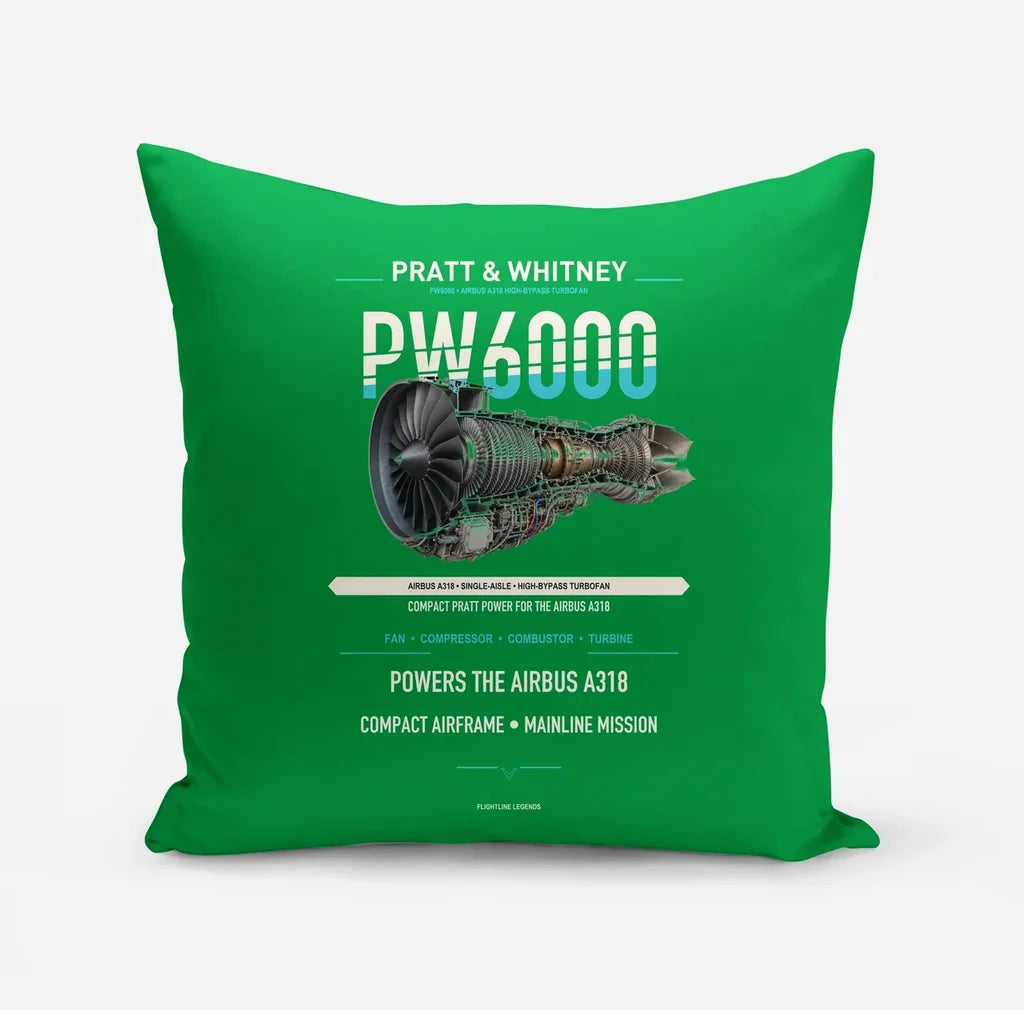 PW6000 design on green pillow
