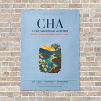 Thumbnail for Chattanooga Airport CHA vertical canvas print - no frame - light blue background