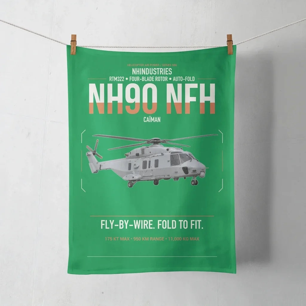 NHIndustries NH90 NFH Caïman design on green towel