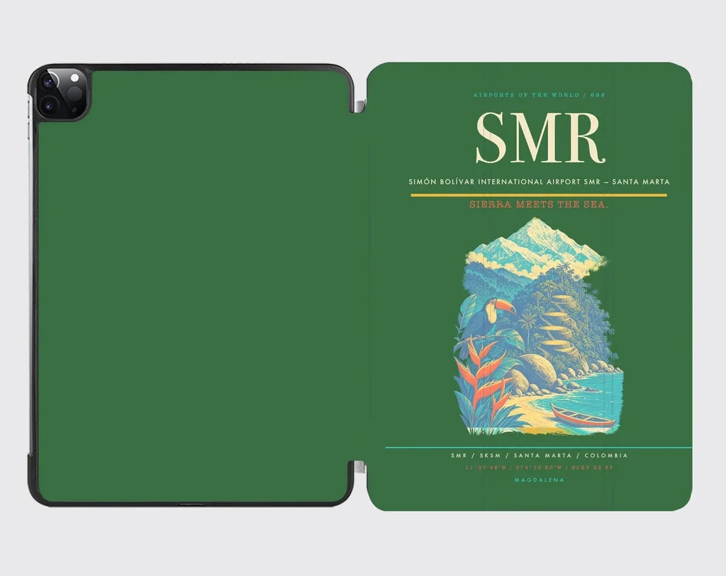 Simón Bolívar International Airport (SMR) design on green ipad tablet case