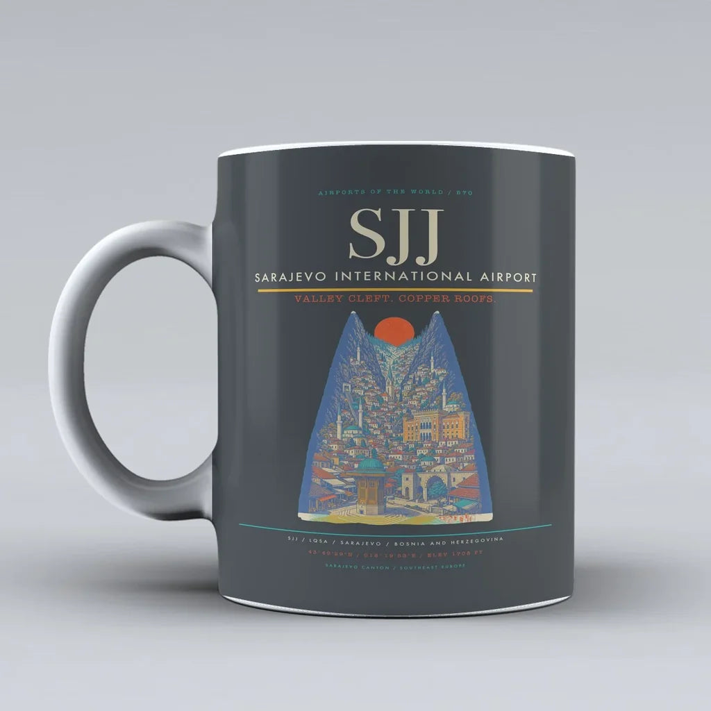 Sarajevo International Airport SJJ Mug - Gray