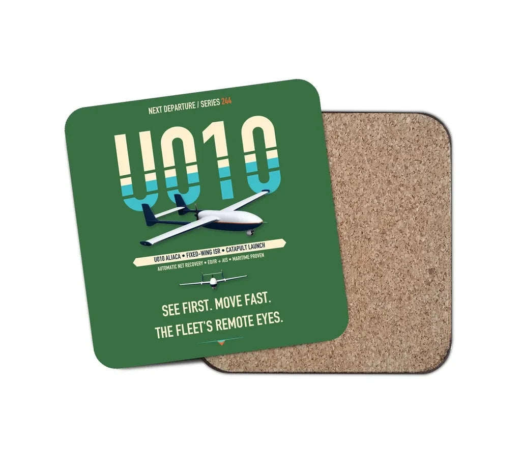 Airbus U010 Aliaca Fixed-wing design on green 1 piece coaster