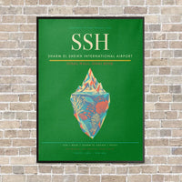 Thumbnail for Sharm El Sheikh International Airport SSH vertical canvas print - framed - green background