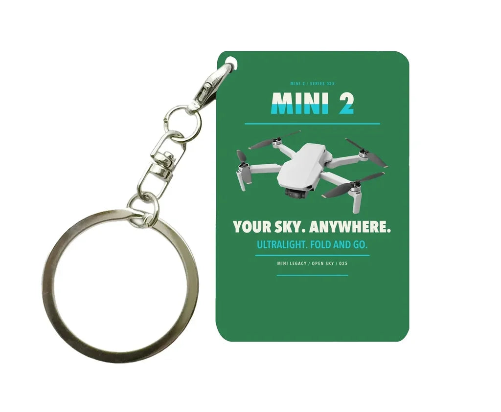 DJI Mini 2 Key Chain design on green key chain