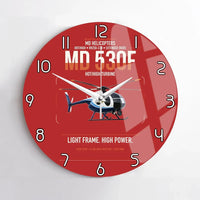 Thumbnail for MD Helicopters MD 530F design on red no frame wall clock