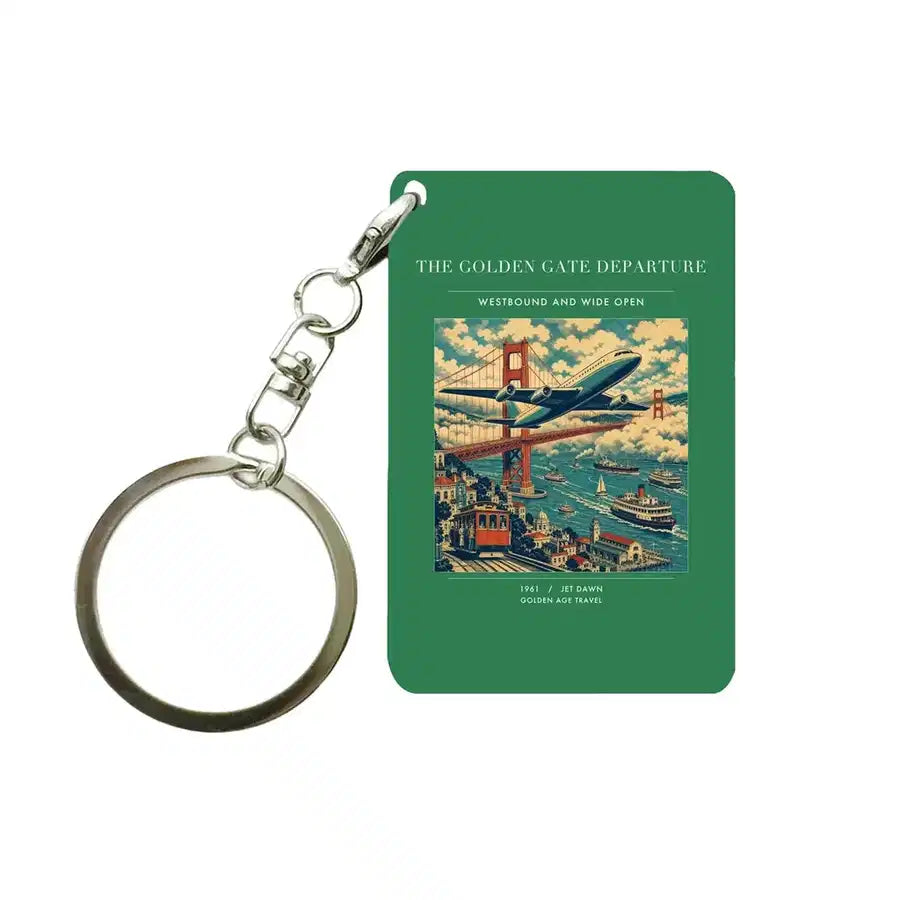 VINTAGE G4116 - The Golden Gate Departure - Designed Key Chain design on green