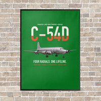 Thumbnail for C-54D Skymaster vertical canvas print - framed - green background