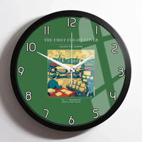 Thumbnail for VINTAGE G4107 - The First Flight Cover - Designed Wall Clocks design on green framed
