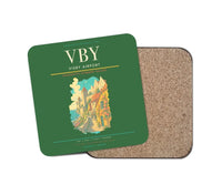 Thumbnail for Visby Airport (VBY) design on green 1 piece coaster