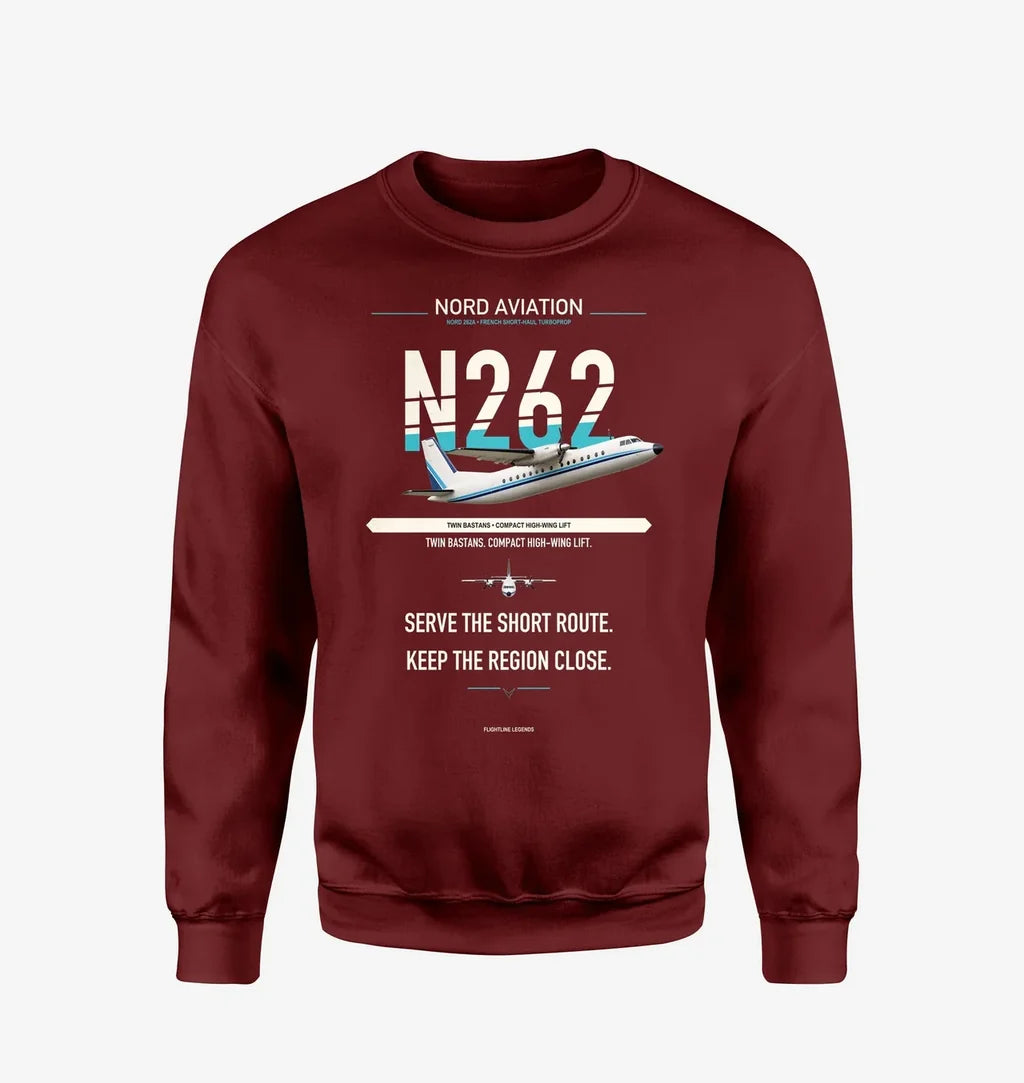 Nord 262A design on wine red sweatshirt