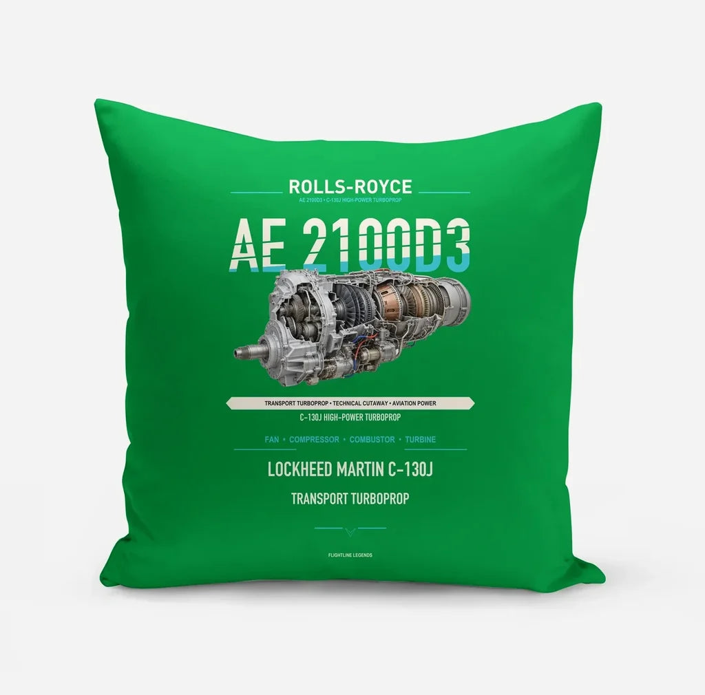 AE 2100D3 design on green pillow