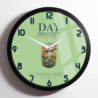 Thumbnail for James M. Cox Dayton International Airport (DAY) design on light green framed wall clock