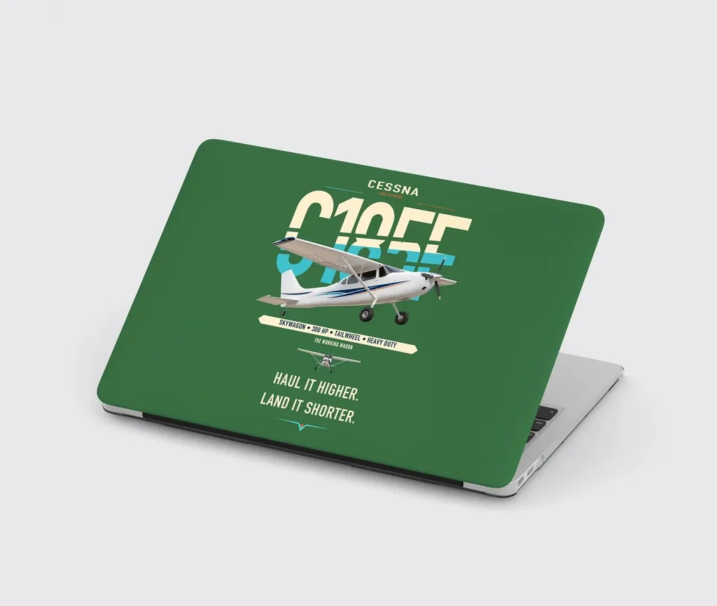 Cessna A185F Skywagon design on green MacBook case