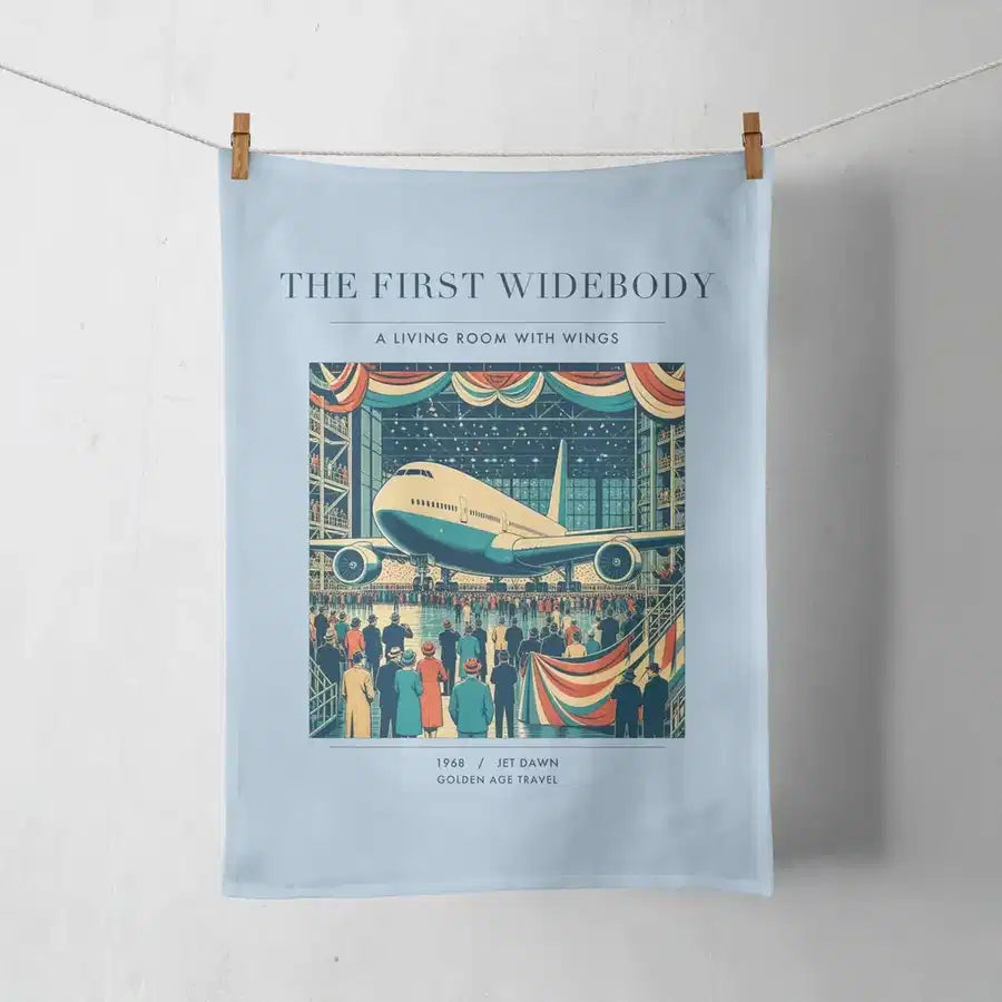 VINTAGE G4134 - The First Widebody - Designed Towels design on lightblue