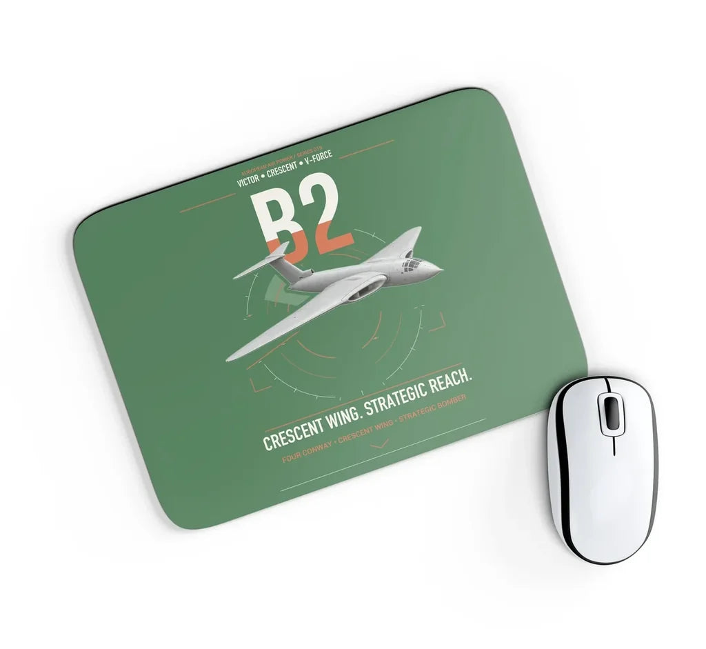 Handley Page Victor B2 design on green rectangle mouse pad