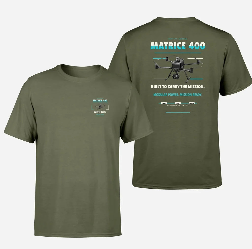 DJI Matrice 400 design on green army t shirt