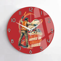 Thumbnail for The Gate Moves On Human Hands design on red no frame wall clock