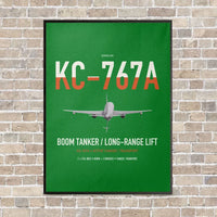 Thumbnail for Boeing KC-767A vertical canvas print - framed - green background