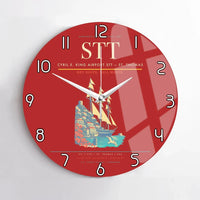 Thumbnail for Cyril E. King Airport (STT) design on red no frame wall clock