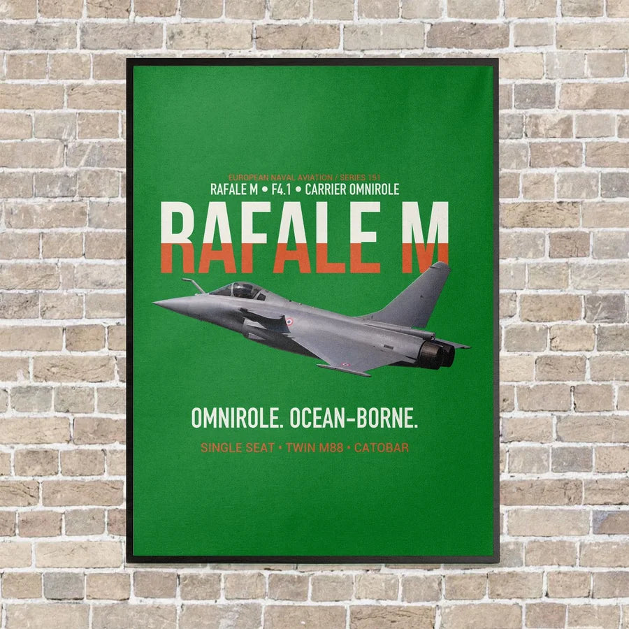 Dassault Rafale M F4.1 Carrier Omnirole Network vertical canvas print - framed - green background